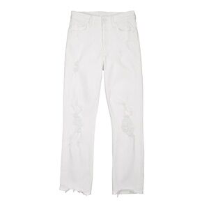 NWT MOTHER Denim The Tomcat ankle jeans, distressed, white - size 25